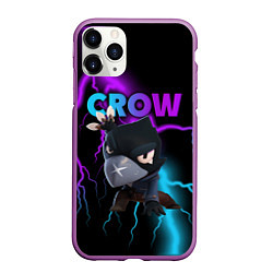 Чехол iPhone 11 Pro матовый Brawl Stars CROW, цвет: 3D-фиолетовый