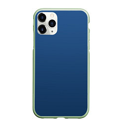 Чехол iPhone 11 Pro матовый 19-4052 Classic Blue, цвет: 3D-салатовый