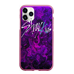 Чехол iPhone 11 Pro матовый Stray Kids, цвет: 3D-малиновый