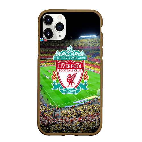 Чехол iPhone 11 Pro матовый FC Liverpool / 3D-Коричневый – фото 1