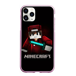 Чехол iPhone 11 Pro матовый MINECRAFT, цвет: 3D-розовый