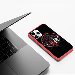 Чехол iPhone 11 Pro матовый Самурай, цвет: 3D-красный — фото 2