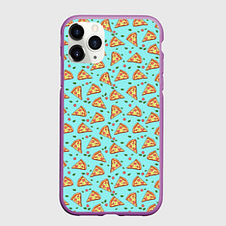 Чехол iPhone 11 Pro матовый Пицца, цвет: 3D-фиолетовый