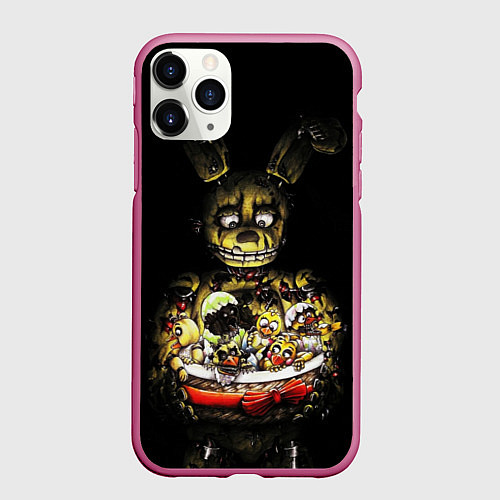 Чехол iPhone 11 Pro матовый Five Nights At Freddy's / 3D-Малиновый – фото 1