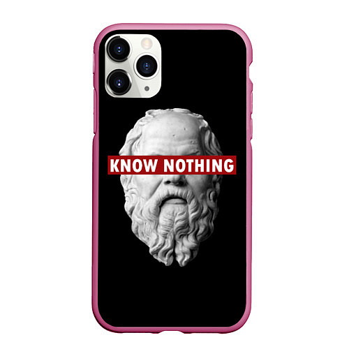 Чехол iPhone 11 Pro матовый Ничего Не Знаю / 3D-Малиновый – фото 1