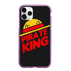 Чехол iPhone 11 Pro матовый One Piece Pirate King, цвет: 3D-фиолетовый