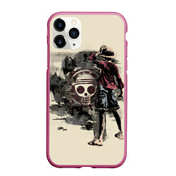 Чехол iPhone 11 Pro матовый One Piece, цвет: 3D-малиновый