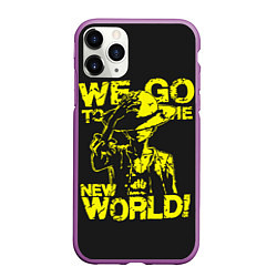 Чехол iPhone 11 Pro матовый One Piece We Go World, цвет: 3D-фиолетовый