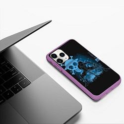 Чехол iPhone 11 Pro матовый One Piece, цвет: 3D-фиолетовый — фото 2