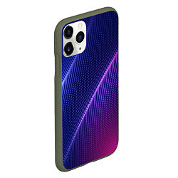 Чехол iPhone 11 Pro матовый Фиолетово 3d волны 2020, цвет: 3D-темно-зеленый — фото 2