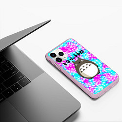 Чехол iPhone 11 Pro матовый Totoro, цвет: 3D-розовый — фото 2