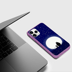 Чехол iPhone 11 Pro матовый Мой сосед Тоторо, цвет: 3D-фиолетовый — фото 2