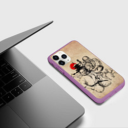 Чехол iPhone 11 Pro матовый Масутацу Ояма, цвет: 3D-фиолетовый — фото 2