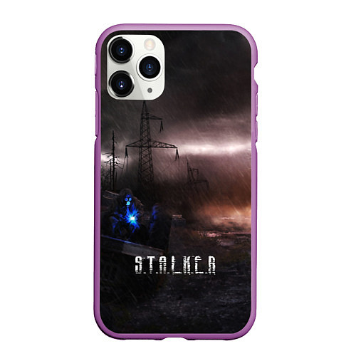 Чехол iPhone 11 Pro матовый STALKER GAME / 3D-Фиолетовый – фото 1