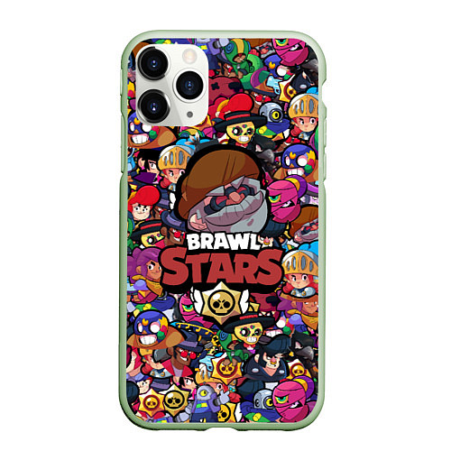 Чехол iPhone 11 Pro матовый BRAWL STARS Dinomike / 3D-Салатовый – фото 1