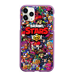 Чехол iPhone 11 Pro матовый ПЕРСОНАЖИ BRAWL STARS, цвет: 3D-фиолетовый