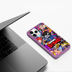 Чехол iPhone 11 Pro матовый BRAWL STARS CROW, цвет: 3D-фиолетовый — фото 2