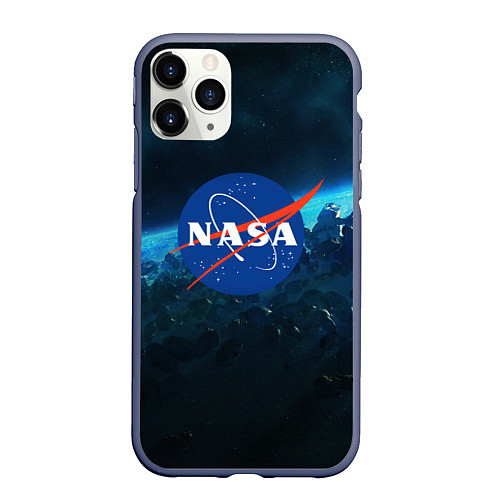 Чехол iPhone 11 Pro матовый NASA / 3D-Серый – фото 1