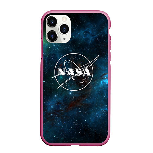 Чехол iPhone 11 Pro матовый NASA / 3D-Малиновый – фото 1