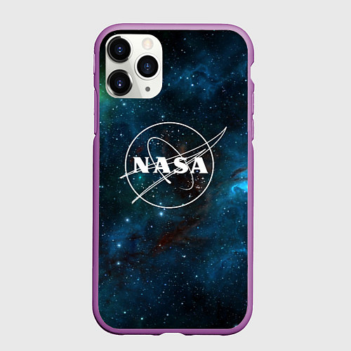 Чехол iPhone 11 Pro матовый NASA / 3D-Фиолетовый – фото 1
