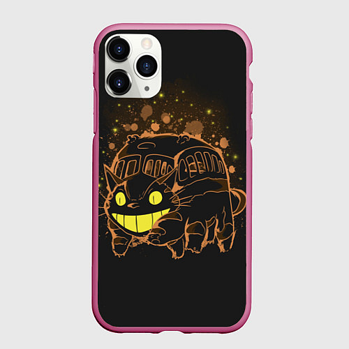 Чехол iPhone 11 Pro матовый My Neighbor Totoro / 3D-Малиновый – фото 1