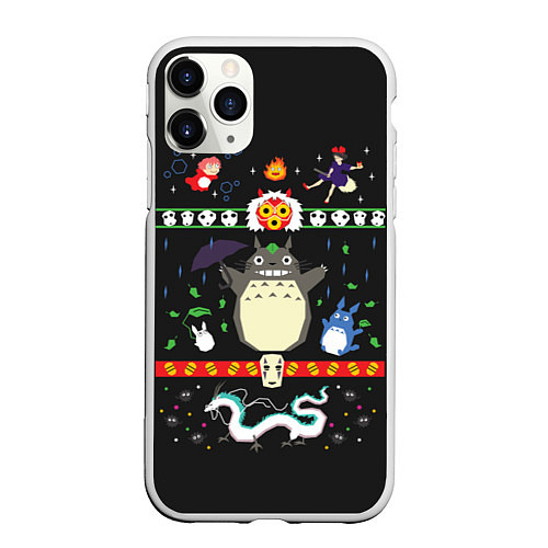 Чехол iPhone 11 Pro матовый Totoro / 3D-Белый – фото 1