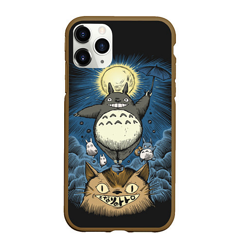 Чехол iPhone 11 Pro матовый My Neighbor Totoro / 3D-Коричневый – фото 1