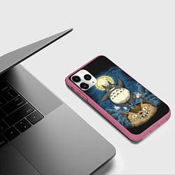 Чехол iPhone 11 Pro матовый My Neighbor Totoro, цвет: 3D-малиновый — фото 2