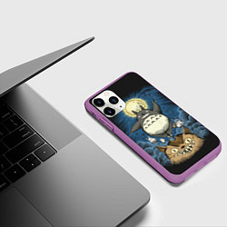 Чехол iPhone 11 Pro матовый My Neighbor Totoro, цвет: 3D-фиолетовый — фото 2