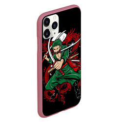 Чехол iPhone 11 Pro матовый One Piece, цвет: 3D-малиновый — фото 2