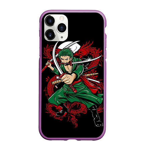 Чехол iPhone 11 Pro матовый One Piece / 3D-Фиолетовый – фото 1