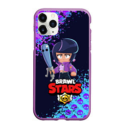 Чехол iPhone 11 Pro матовый BRAWL STARS BIBI, цвет: 3D-фиолетовый