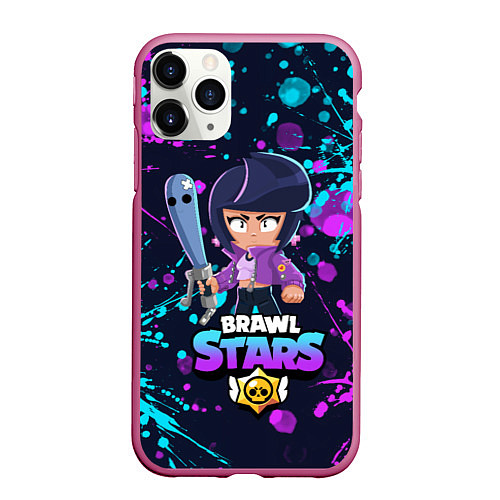 Чехол iPhone 11 Pro матовый BRAWL STARS BIBI / 3D-Малиновый – фото 1