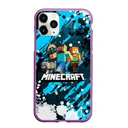 Чехол iPhone 11 Pro матовый Minecraft Майнкрафт, цвет: 3D-фиолетовый