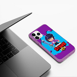 Чехол iPhone 11 Pro матовый BRAWL STARS BIBI, цвет: 3D-фиолетовый — фото 2