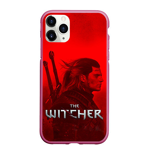 Чехол iPhone 11 Pro матовый THE WITCHER / 3D-Малиновый – фото 1