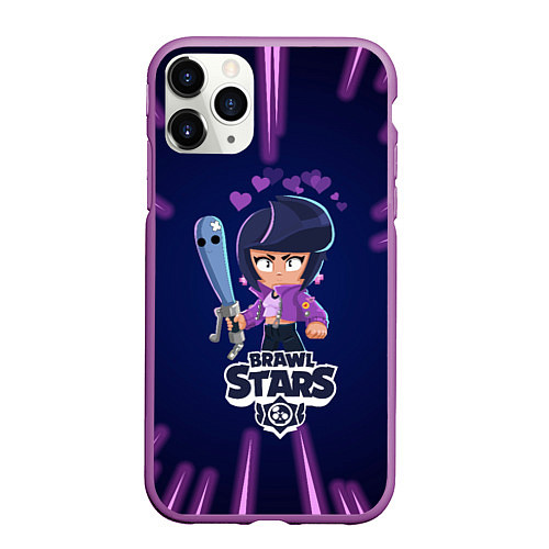 Чехол iPhone 11 Pro матовый BRAWL STARS BIBI / 3D-Фиолетовый – фото 1