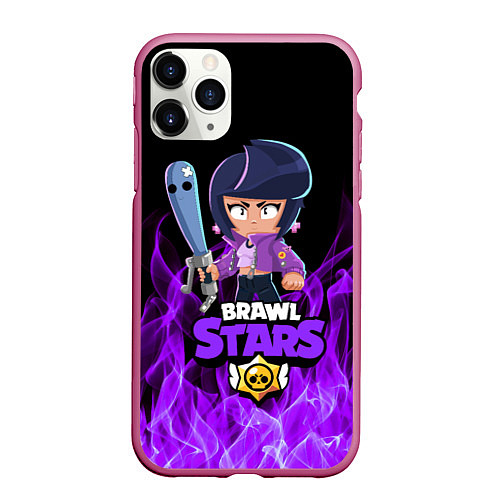 Чехол iPhone 11 Pro матовый BRAWL STARS BIBI / 3D-Малиновый – фото 1