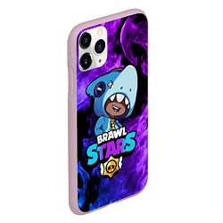 Чехол iPhone 11 Pro матовый Brawl Stars LEON SHARK, цвет: 3D-розовый — фото 2