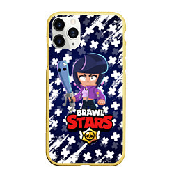 Чехол iPhone 11 Pro матовый BRAWL STARS BIBI, цвет: 3D-желтый