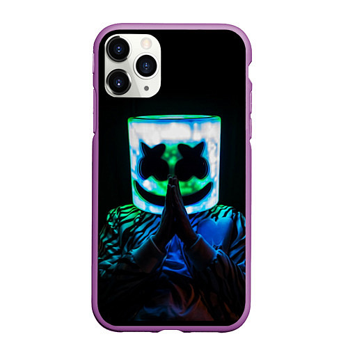 Чехол iPhone 11 Pro матовый Marshmello / 3D-Фиолетовый – фото 1