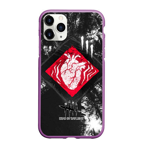Чехол iPhone 11 Pro матовый DBD - beating heart / 3D-Фиолетовый – фото 1