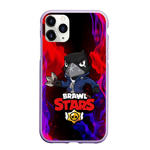 Чехол iPhone 11 Pro матовый Brawl Stars CROW / 3D-Светло-сиреневый – фото 1