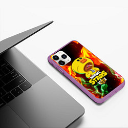 Чехол iPhone 11 Pro матовый Brawl Stars SALLY LEON, цвет: 3D-фиолетовый — фото 2