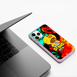 Чехол iPhone 11 Pro матовый Brawl Stars SALLY LEON, цвет: 3D-розовый — фото 2