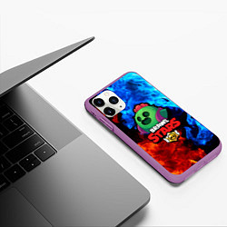 Чехол iPhone 11 Pro матовый Brawl Stars Spike, цвет: 3D-фиолетовый — фото 2