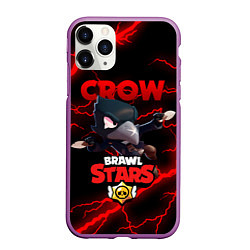 Чехол iPhone 11 Pro матовый BRAWL STARS CROW, цвет: 3D-фиолетовый