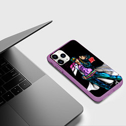 Чехол iPhone 11 Pro матовый JOJOS BIZARRE ADVENTURE, цвет: 3D-фиолетовый — фото 2