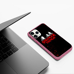 Чехол iPhone 11 Pro матовый STRANGER THINGS, цвет: 3D-малиновый — фото 2