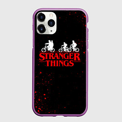 Чехол iPhone 11 Pro матовый STRANGER THINGS, цвет: 3D-фиолетовый